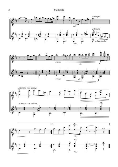 Mattinata For Guitar Duo Page 2