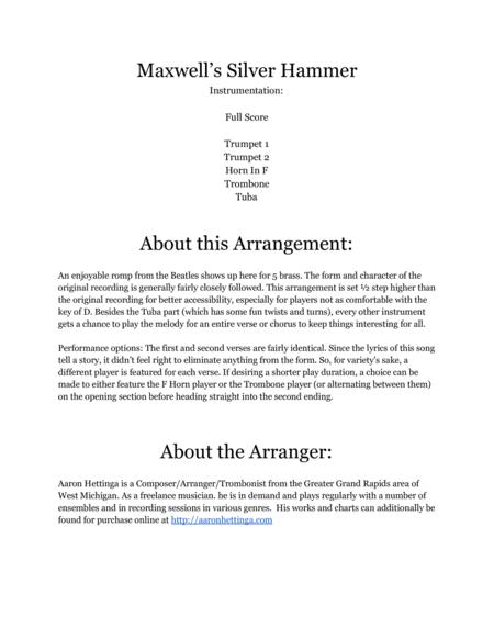 Maxwell Silver Hammer The Beatles Brass Quintet Page 2