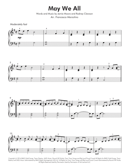 May We All Easy Piano Page 2