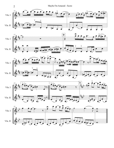 Maybe I M Amazed For Two Violins Page 2