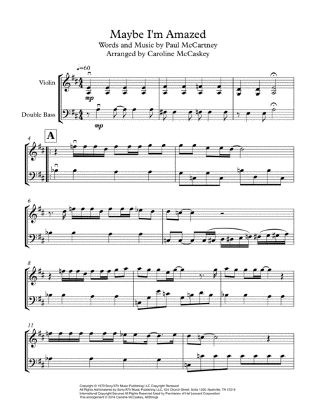 Maybe I M Amazed Violin And Bass Duet Page 2