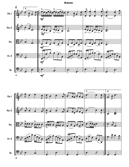 Meandering For String Quintet Orchestra Page 2
