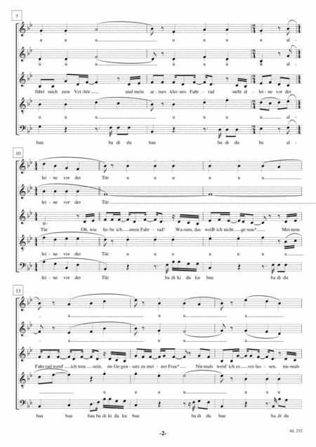 Mein Fahrrad Saatb A Cappella Page 2