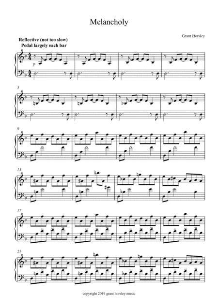 Melancholy For Solo Piano Intermediate Page 2
