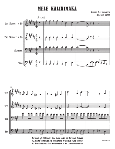 Mele Kalikimaka Brass Quartet Page 2