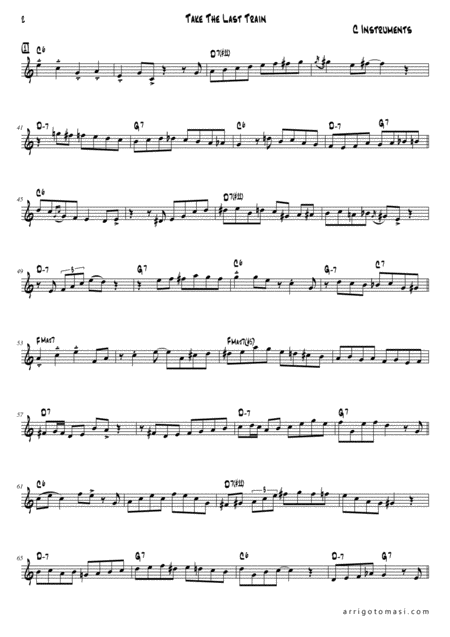 Melodic Jazz Improvisation Series Take The Last Train C Instruments Page 2