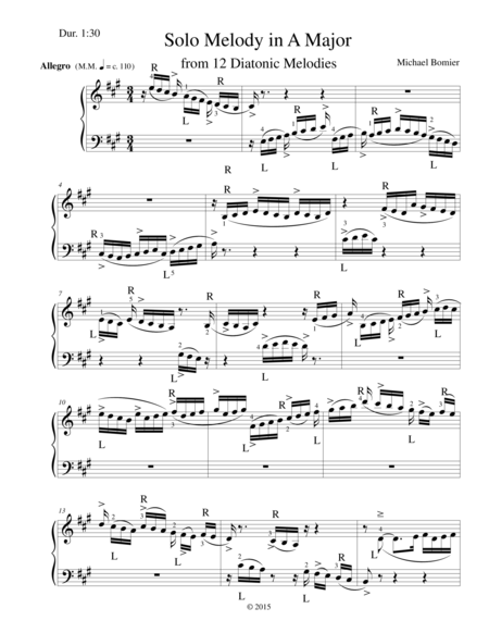 Melody In A Solo From 12 Diatonic Melodies Page 2