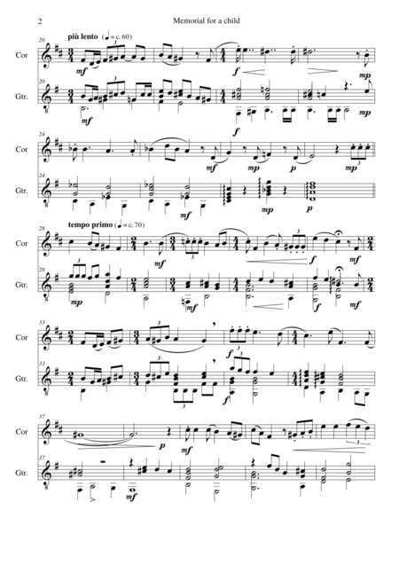 Memorial For A Child For Cor Anglais And Guitar Page 2