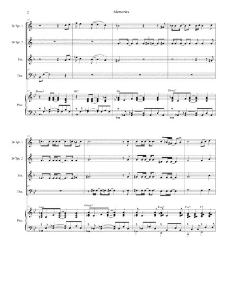 Memories For Brass Quartet And Piano Page 2