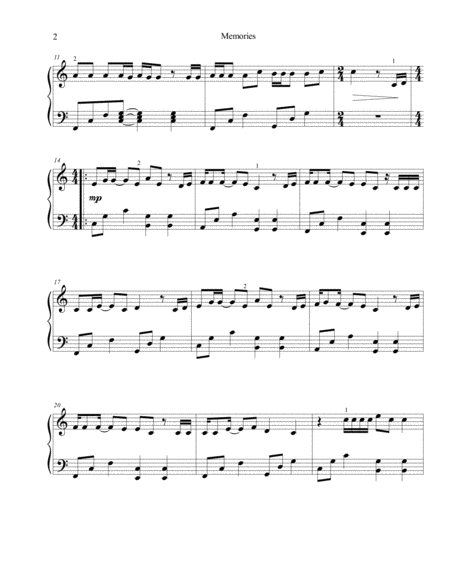 Memories Intermediate Piano Page 2