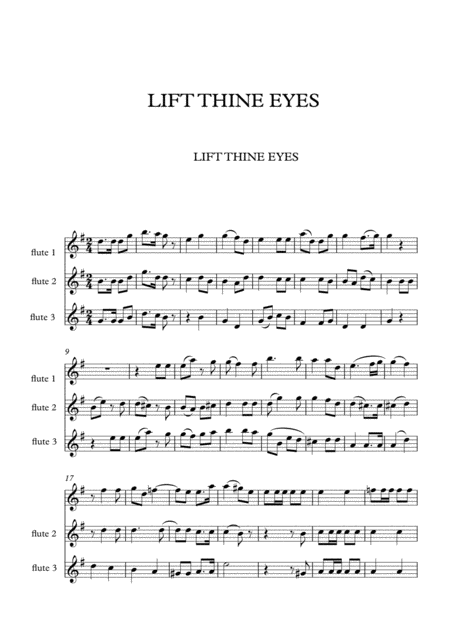 Mendelsohn Lift Thine Eyes Easy Arrangement For 3 Flutes Page 2