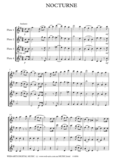 Mendelsohn Nocturne From Midsummer Nights Dream Arranged For 4 Flutes Page 2