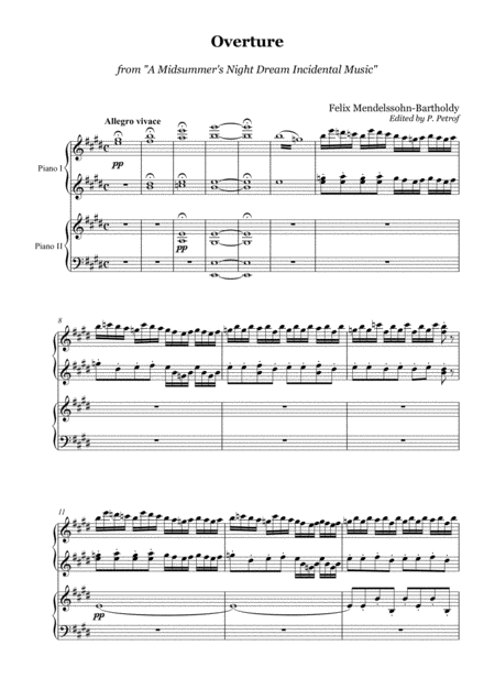 Mendelssohn Overture From A Midsummers Night Dream 1 Piano 4 Hands Page 2