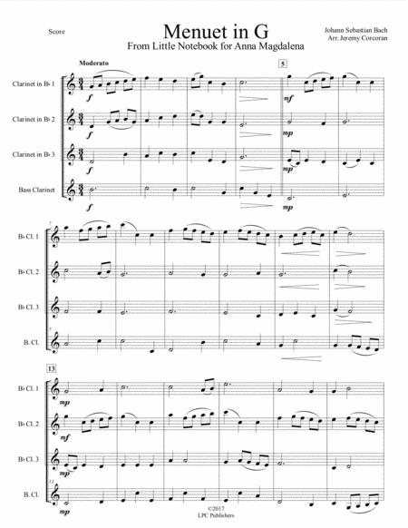 Menuet In G For Clarinet Quartet Page 2