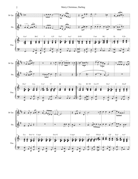 Merry Christmas Darling Duet For Bb Trumpet And French Horn Page 2