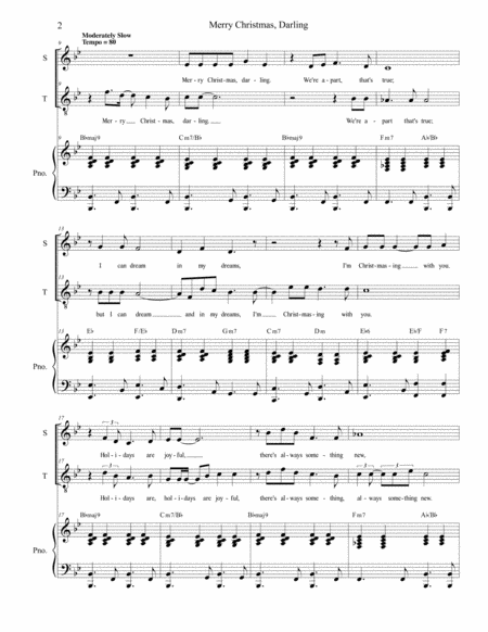 Merry Christmas Darling For 2 Part Choir Soprano And Tenor Page 2