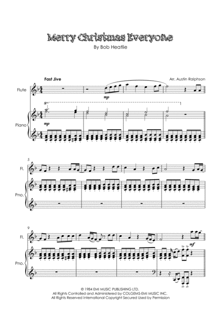 Merry Christmas Everyone Flute And Piano Intermediate Level Page 2