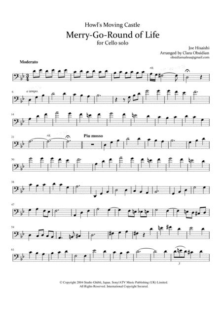 Merry Go Round Of Life Solo Cello Page 2