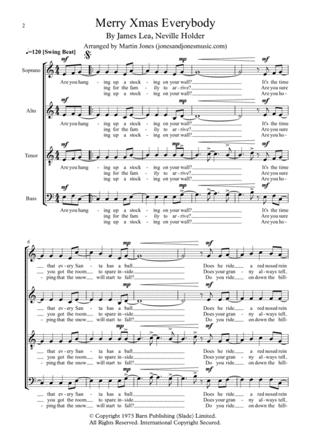 Merry Xmas Everybody Satb Choir Un Accompanied Page 2