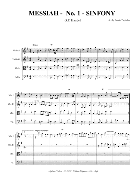 Messiah Symphony No 1 Arr For String Quartet With Parts Page 2