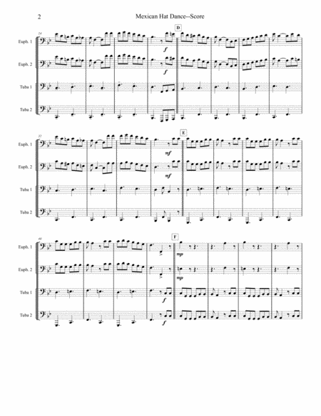 Mexican Hat Dance Tuba Euphonium Quartet Page 2