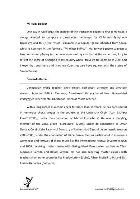 Mi Plaza Bolvar Childrens Symphonic Orchestra Score Only Page 2