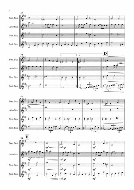 Michelle By The Beatles Saxophone Quartet Satb Page 2