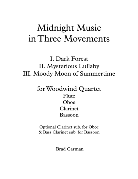 Midnight Music In Three Movements For Intermediate Woodwind Quartet Page 2