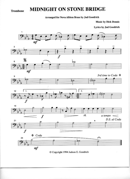 Midnight On Stone Bridge For Brass Quintet Page 2