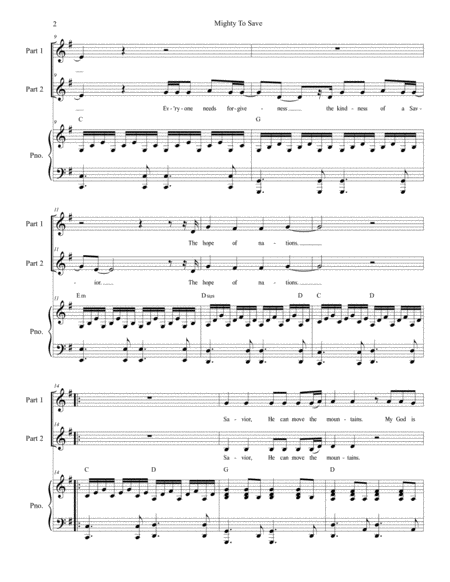 Mighty To Save For 2 Part Choir Page 2