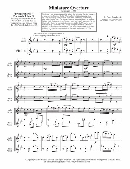 Miniature Overture Tchaikovsky Arrangements Level 3 6 For Violin Written Acc Page 2