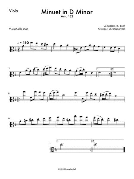 Minuet In D Minor Anh 132 Viola Cello Duet Page 2