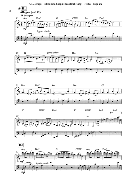 Minunata Harp Beautiful Harp Musical Miniature Variant For Harp Solo No 1a Hs1a In A Minor Page 2