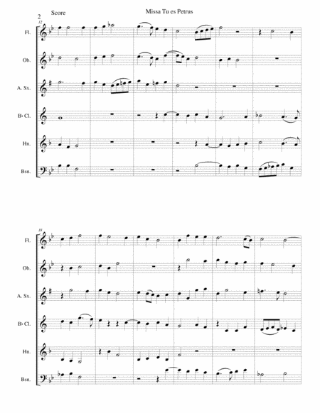 Missa Tu Es Petrus Mass On Thou Art Peter Arranged For Wind Sextet Wind Quintet With Alto Saxophone Page 2