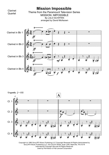 Mission Impossible Theme Clarinet Quartet Page 2