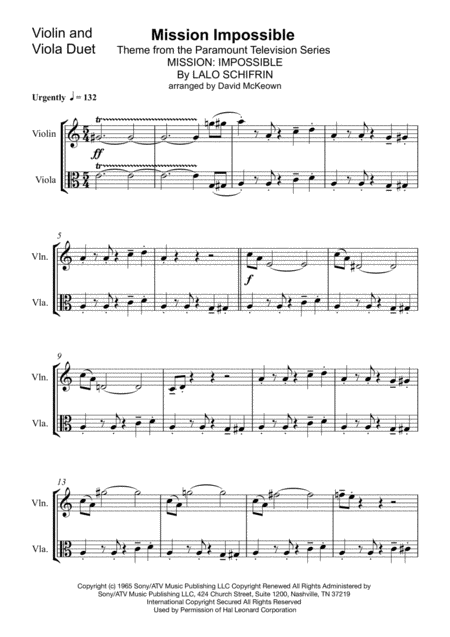 Mission Impossible Theme Violin And Viola Duet Page 2