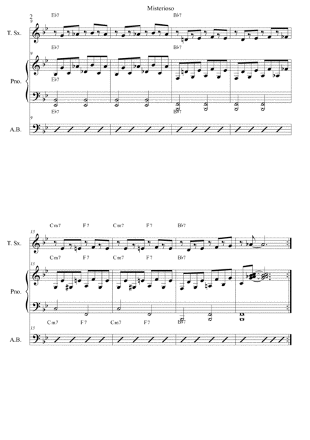 Misteriosot Monk Score And Individual Parts Tenor Sax Piano Bass Page 2