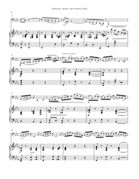 Mlodie From Op 42 For Tuba Or Bass Trombone And Piano Page 2