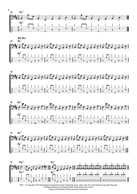 Money Bass Transcription With Tab Page 2