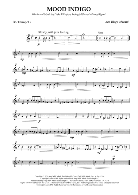 Mood Indigo For Brass Quintet Page 2