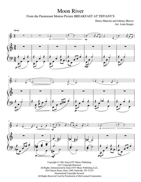 Moon River Flute And Piano Page 2