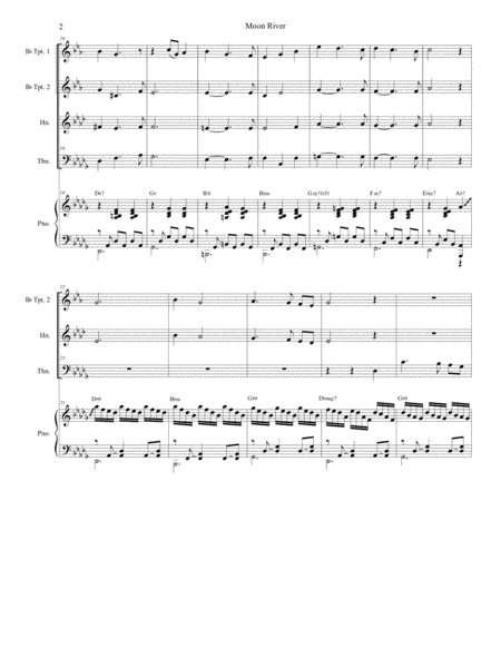 Moon River For Brass Quartet And Piano Page 2