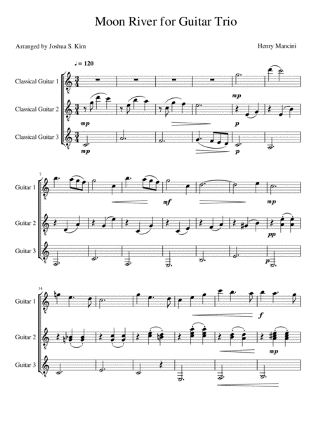 Moon River For Guitar Trio Page 2