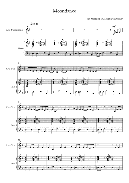 Moondance Alto Saxophone Solo Page 2