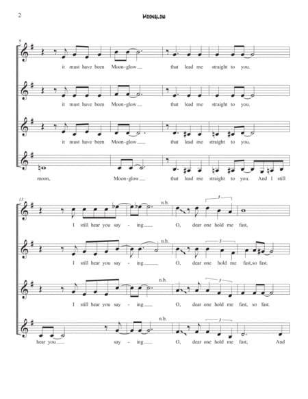 Moonglow For Ssaa A Cappella Quartet Page 2