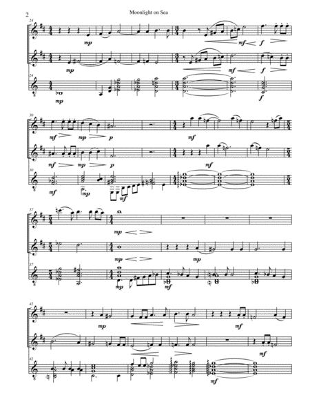 Moonlight On Sea For 2 Clarinets And Guitar Page 2