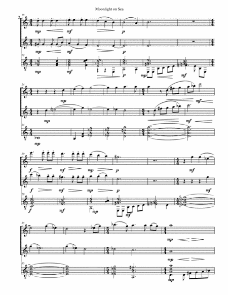 Moonlight On Sea For 2 Flutes And Classical Guitar Page 2