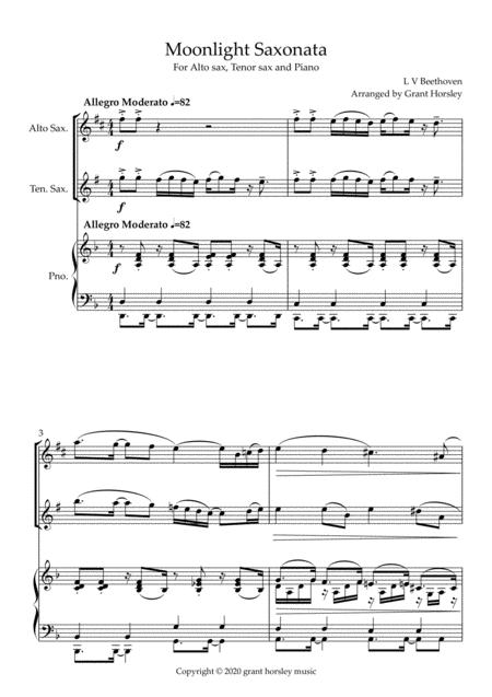 Moonlight Saxonata Classical Crossover For Alto Sax Tenor Sax And Piano Page 2