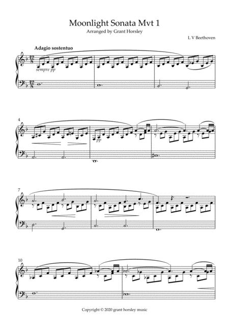 Moonlight Sonata Mvt 1 Piano Solo Easier Version Intermediate Page 2