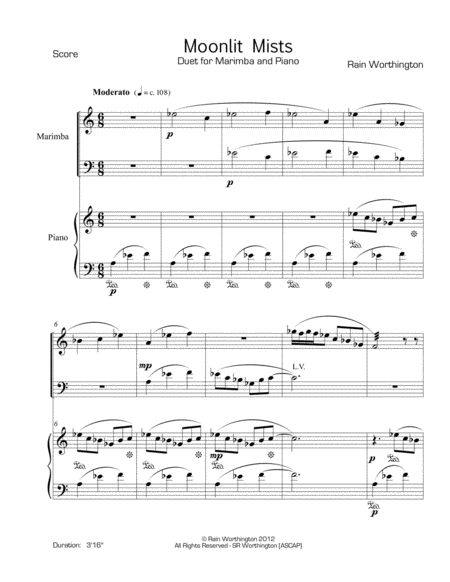 Moonlit Mists For Marimba Piano Page 2